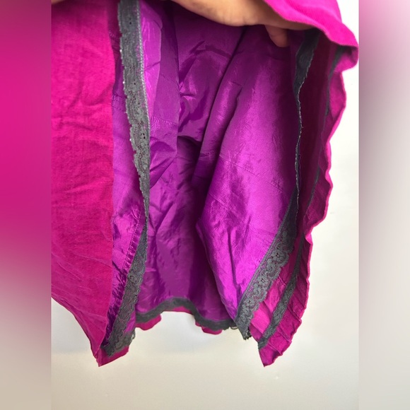 Anthropologie HD in Paris Size 6 Mini Corduroy Dress Purple Magenta Strapless - Picture 8 of 16